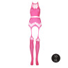 Ouch! Glow Ensemble Bustier Dos nu et Porte-Jarretelles 2 Pièces Rose Fluo